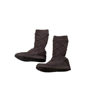 UGG Lattice Cardy Boots 9 Brown Cable Knit Suede Y2K Boho Cottagecore Winter 9